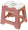 Vigar - Taburete Plegable - Modelo Compact - 32 cm de Altura - Con 80% Plástico Reciclado - Cocina, Baño y Camping - Escalón Peldaño Infantil - Salmón
