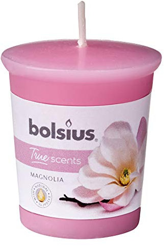 Bolsius True Scents Votivkerze - Duft Magnolia - Farbe Rosa - lange Lebensdauer von 15 Stunden - Dekorative Kerze - natürliche Extrakte - 5,3 x 4,5 cm