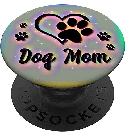 PopSockets Hund Pfotenabdruck Hundchen Welpe Regenbogen Herz PopSockets mit austauschbarem PopGrip