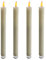 LED Stabkerze aus Echtwachs 25 cm - 4 Stück - Kerze mit flackernder Flamme - Tafelkerzen flammenlos