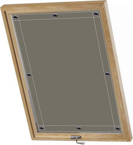 Tenda Lucernario Fakro 76x78cm Termica Isolante Anti UV, Tendine Oscuranti per Finestre Tenda da Sole Soffitto per lucernari -Cachi