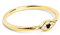 SINGULARU - Horus Auge Ring. Sterlingsilber mit 18 Kt Vergoldeter Beschichtung und Zirkonia. Schmuck für Damen. Größe 16.
