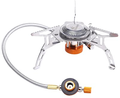 Fire-Maple Mini Estufa de Camping a Gas Plegable Acero, Hornillo Camping Portatil Quemador Utensilios Cocina para Picnic Mochilero Ultraligera