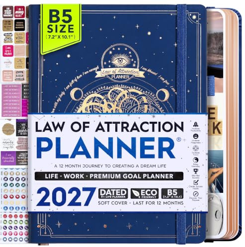 Agenda settimanale e mensile Deluxe 2026, con app per la produttività, 12 mesi per produttività, gratitudine e impostazione degli obiettivi, include lavagna pieghevole per visione, confezione regalo e