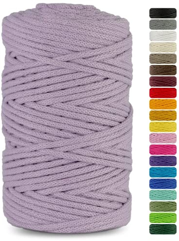 Netuno 1x Makramee Garn 3mm Lila 100m für Boho-Deko & Puffs | Baumwollkordel mit Naturkern · hochwertig & reißfest – für Untersetzer, Schmuck, Armbänder & Basteln