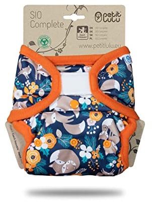 Petit Lulu AI2 Stoffwindel One Size (5-16 kg) SIO Complete Short Insert Klett Baby SIO Komplettwindel Wiederverwendbar und Waschbar Hergestellt in EU (Fox Family)