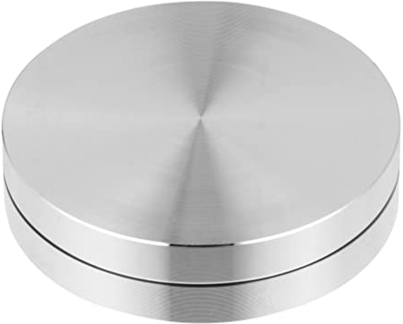EXCEART Aluminium Scheibe Rund Glasplatten Adapter 80mm Durchmesser Kreis Drehscheibe für Tortenplatte Drehbar Tortenständer Glastisch Kuchen Drehteller Kuchenständer Kuchenplatte Silber