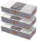 Yawinhe 3 Pezzi Cassetto Sottoletto, Sacchetto Sottoletto, Deposito vestiti, Vestiti pieghevoli con finestra trasparente, Per piumoni, Abbigliamento, 60x30x15cm, Grigio