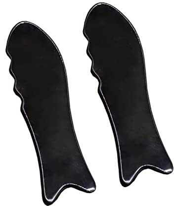 Horn Gua Sha, 2 Stück Gua Sha Stein Massagewerkzeug Face Roller Gesicht Massagegerät Roller Skincare Büffelhorn Gua Sha Guasha Massage Werkzeugbrett Werkzeugbrett für SPA Gesichtspflege Anti-Aging