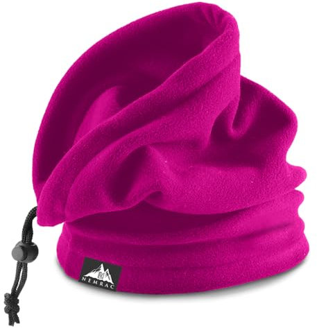 Nemrac Scaldacollo Termico Invernale in Pile, Cappello per Sport Ciclismo Sci Trekking Pesca Montagna Passeggiata, Unisex Uomo Donna (Rosa)
