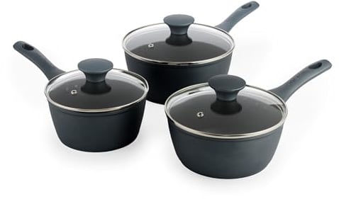 Salter Excellence Saucepan Set 3 Piece 16/18/20 Cm with Lids