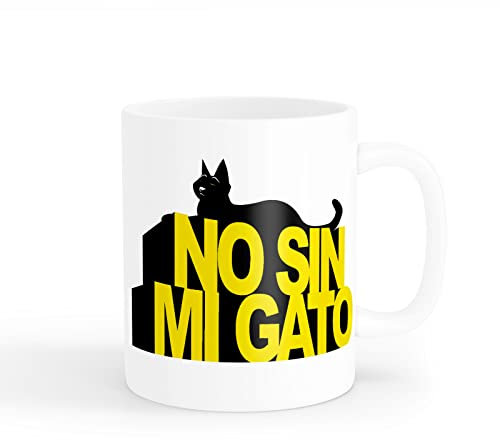 Taza Gato Desayuno, Café y Té - Graciosa, 350 ml de Capacidad (No Sin Mi Gato)