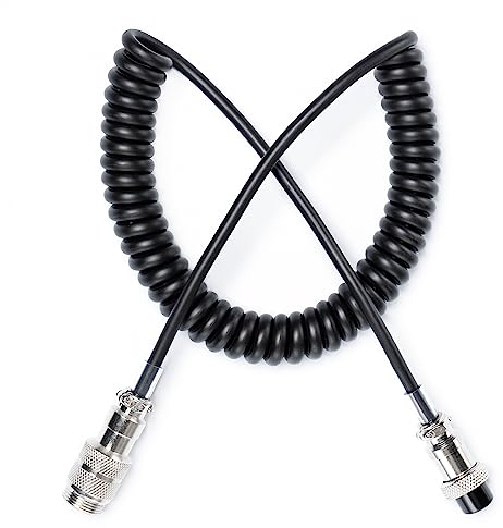 Fumei 4-poliges Mikrofon-Verlängerungskabel, 1,8 m, langlebiges Spiralkabel, kompatibel mit Cobra Uniden CB HAM Radio