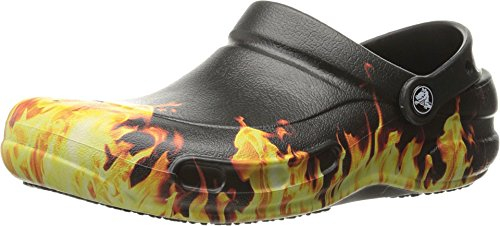 Crocs Unisex Adulto Bistro Work Graphic Clog Zueco, Black/Black, 37/38 EU