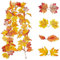 1pcs 170cm Maple Leaf Garland Orange Yellow,Artificial Autumn Mixed Color Fall Leaves Gifts for Autumnal Theme Party Crafts DIY Thanksgiving Day Halloween Decorations