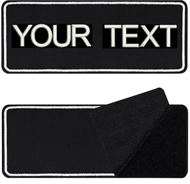 Patch Personalisiert mit Klettverschluss | Klettpatch personalisieren | Aufnäher mit Klett | Namensschilder für Kleidung | Klett Patch selbst gestalten | 125x50mm