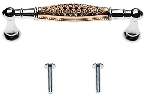 BITACS 1 STÜCK Roségold Chrom Schrankknopf Kommode Schublade Tür Kleiderschrank Griff Möbelgriff und Knopf (Farbe: D, Größe: 128 mm)