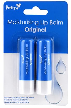 2 x Feuchtigkeits Lippenbalsam Tuben von Pretty - Original - Wiecht auf, Lindert & Schützt Trocken Rissige Lippen - 2 x 4,3 g