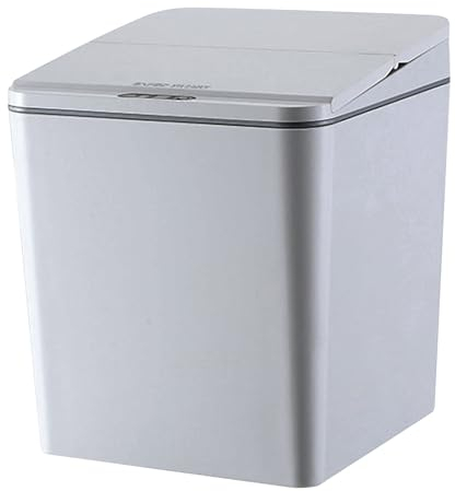 WMLBK Poubelle automatique de 6 l - Poubelle de bureau - Poubelle hygiénique - Avec couvercle - Pour cuisine, bureau ou salle de bain - Gris - 6 l