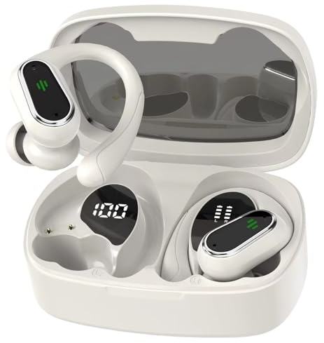 Bluetooth Kopfhörer Sport, In Ear Kopfhörer Kabellos Bluetooth 5.3 mit HD Mic, Herausragender Sound, 50Std HiFi Stereo Kabellose Kopfhörer, 2024 Noise Cancelling Ohrhörer, IP7 Wasserdicht LED Anzeige