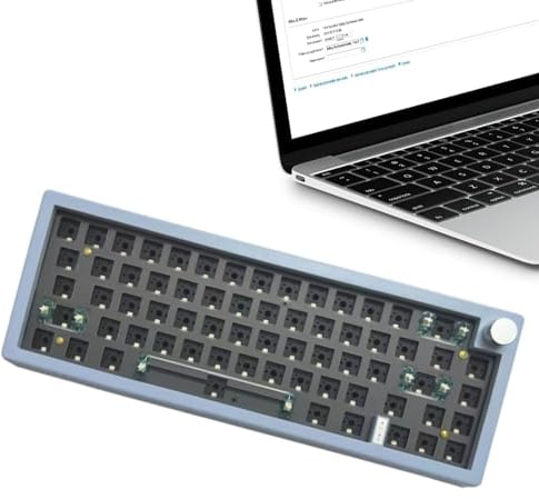 GMK67 Mechanical Keyboard - RGB LED Backlit Wired Keyboard Kit, Portable 67 Keys QWERTY Keyboard, Multimedia Knob Hotswap Socket PCB Gasket Plate Keyboard Kit for Internet Cafe,Home, 40 x 15 x 5cm