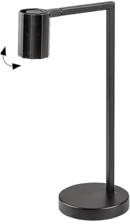Rabalux 73029 Tischleuchte KARTER GU10 1X max.5W Metall, Aluminium schwarz H:44cm B:27cm Ø5cm mit Kabelschalter