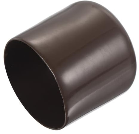 sourcing map 4pcs Rubber End Caps 45mm(1 3/4) ID Vinyl PVC Round Tube Bolt Cap Cover Screw Thread Protectors Brown
