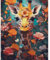 feelive Cerf Peinture par Numéro pour Adulte, Fleurs Kit de Peinture à l'huile sur Toile Bricolage pour Débutants Avec Pinceau Pigment Acrylique 30x40cm