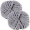 bechoanigel 2 Stück Dicke Wolle Garn 500g, Armstricken Wolle Dickes Garn, XXL Weiches Chunky Wolle, Super Weich Chenille Wolle zum Häkeln für Decken, Schals, Mützen, Haustier Nest (Grau)