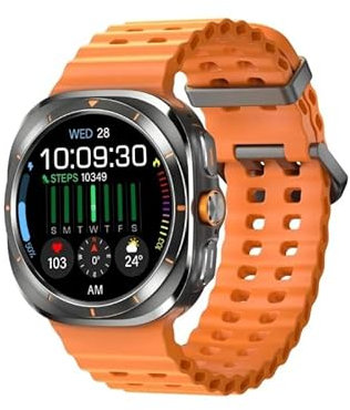 Reloj inteligente Z7 Ultra 2024 con pantalla de 1.5 pulgadas, modos deportivos, brújula, GPS, reloj inteligente, monitoreo de la salud de la frecuencia cardíaca (negro naranja)