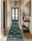 DEFYNEE Machine Washable Runner Rug, 60x240cm Non-Slip Short Pile Rug, Foldable, for Hallways Kitchens Bedrooms Offices, Darkgreen