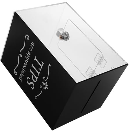 CAXUSD Acrylbehälter Für Trinkgelder Und Spenden Mit Schlitz Für Bars Und Cafés Wahlkasse Vorschlagsbox Spardose Opferbox Kleingeldglas