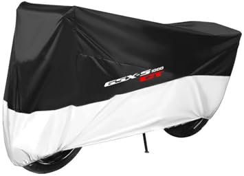 Motorradabdeckung Für Suzuki GSX-S1000GT Motorrad-Schutzhüllen Den Außenbereich Regen- Und Staubdicht(Black Silver,XXXL for 220cm)