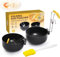 Folding Egg Poacher, Stainless Steel Egg Cooker Collapsible Hang Ear Egg Boiler with Anti-Scald Folding Handle & Brush, Non Stick Fried Egg Rings for Perfect Boiled Eggs for Kitchen Tool (2PCS)