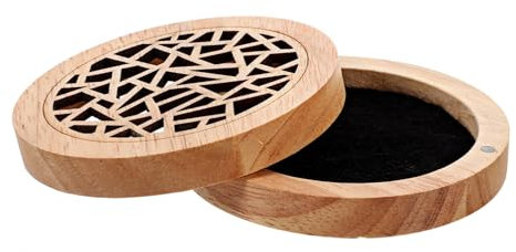 Cabilock Solid Wood Incense Burner Round Decorative Incense Stick Holder for Aromatherapy Vintage Style Study Bedroom Sauna Yoga Kitchen