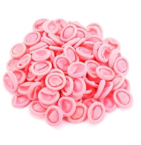 Guanti in gomma antiscivolo, 100 pezzi, per elettronica, semiconduttori bianchi (rosa)