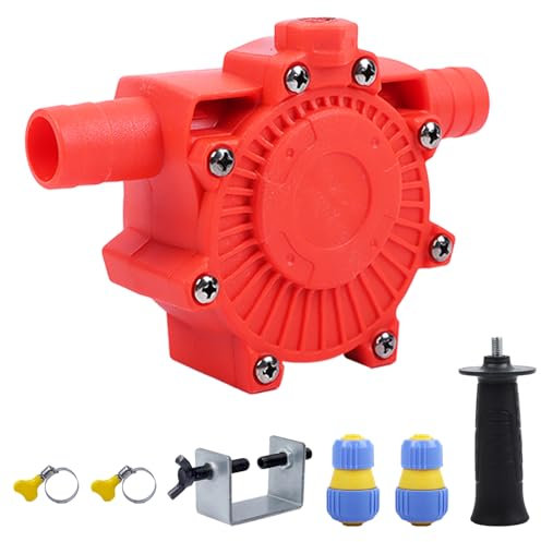 FIVAVA Pompa per trapano, avvitatore a batteria, mini pompa elettrica con 2 adattatori per tubo per drenaggio, trasporto di liquidi