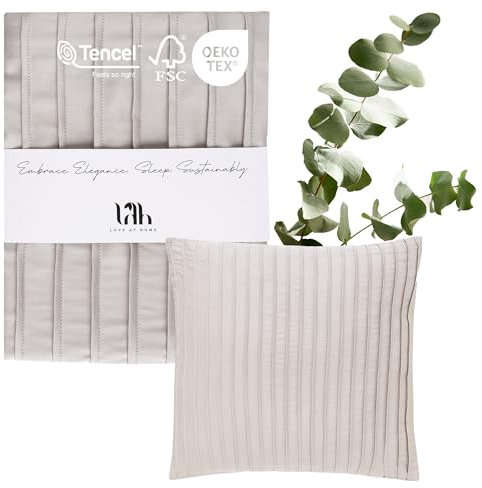 LAH Dream Deco 100% Tencel Lyocell Kissenbezug, luxuriöser & umweltfreundlicher Bezug für Deko Kissen, hypoallergen, atmungsaktiv, ultraweich, Komfort, Alternative zu Seidenkissen (Grau, 40x40cm)