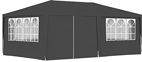 Myheimly Profi Partyzelt mit Seitenwänden UV-beständig Wasserbeständig Pavillon Festzelt Gartenpavillon Gartenzelt Garten Bierzelt Anthrazit,4 x 6 m