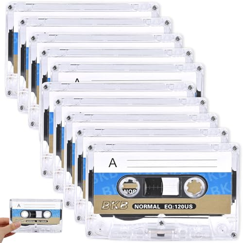 LEKEFETO 10 Stück Audio Kassetten Leer, Leere Mikrokassettenbänder, Audio Cassette Empty Cassette Tapes, Rauscharm Audiokassetten, 60 Min Musikkassette, für Vorträge und Seminare