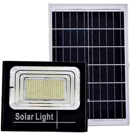 YASTA Faro Led Con Pannello Solare 100w Luce Fredda Faretto Da Esterno Crepuscolare Luci Con Pannello Solare Da Giardino Proiettore Con Telecomando 6000K IP66