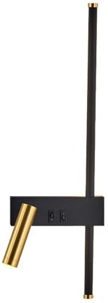 Générique Applique Murale Linéaire Noire En Métal Lampe de Chevet Fixation Murale Lampe Murale pour Éclairage de Couloir Applique Led Réglable (Droite)