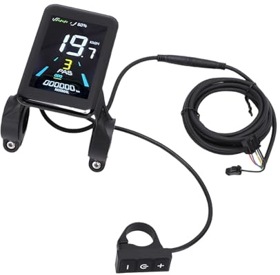 Sxhlseller Elektrofahrrad-LCD-Farbdisplay-Messgerät |6-adriges Kabel für Geschwindigkeit, Spannung, Kilometerstand, Multifunktionales Scooter-Panel