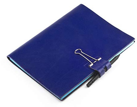 A5 Mind-Papers, revolutionäres X17-Karteikarten-Lernkarten-Box-Konzept! Recyceltes Leder blau, nachhaltig; Inhalt: Ca. 30 Karten + Sloop + Bleistift! Made in Germany, 17 Jahre Garantie*