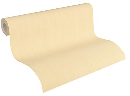 A.S. Création papier peint intissé Sumatra papier peint uni 10,05 m x 0,53 m jaune 328824 32882-4