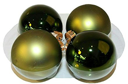 Hochwertige & Dekorative Glas Weihnachtskugeln - Groß - Klassische Christbaumkugeln & Einzigartige Farbauswahl – Glänzend & Matt - Glaskugeln Weihnachten (Grün, Ø 8cm (28 Stück Sortiert))