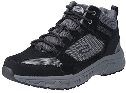 Skechers Herren Oak Canyon Ironhide Boots, Black Suede/Mesh/Pu/Charcoal Trim, 41 EU