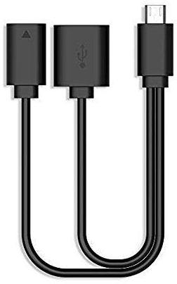 Rii USB Adapter Kabel Micro USB Host OTG Cable 20cm Kompatibel mit MacBook, Android, Google, Samsung, Galaxy, etc Schwarz (Die Nutzung der Ladefunktion entnehmen Sie Bitte dem A+Schaltplan)