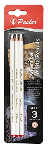 Pasler white charcoal pencils - Set of 3 pcs highlight sketch white pencil