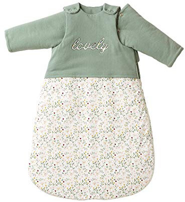 VERTBAUDET Gigoteuse Manches Amovibles bi-matière FLEURETTES Vert 18/36M